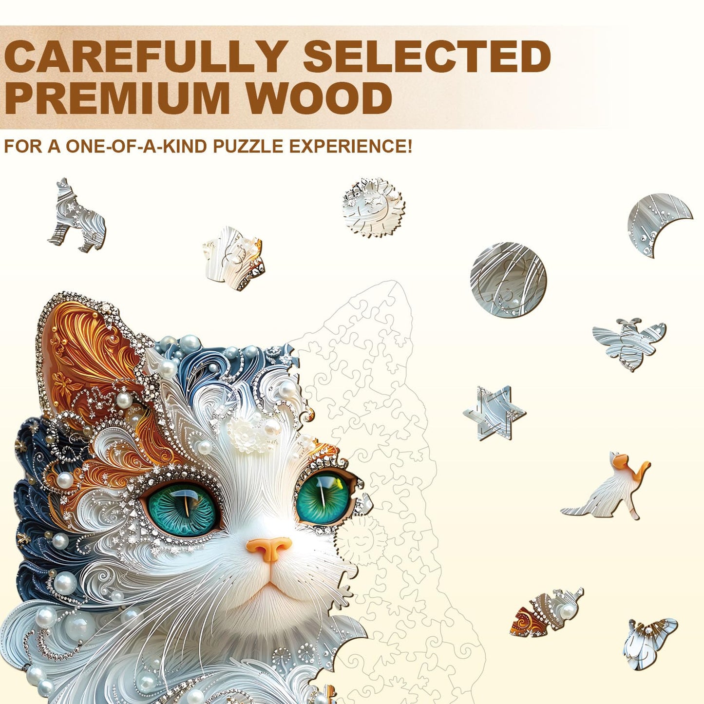 Hosally Jewelry Kitten Wooden Jigsaw Puzzle